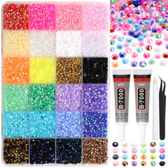 RODAKY resin rhinestones in an acrylic box for versatile DIY sparkle.