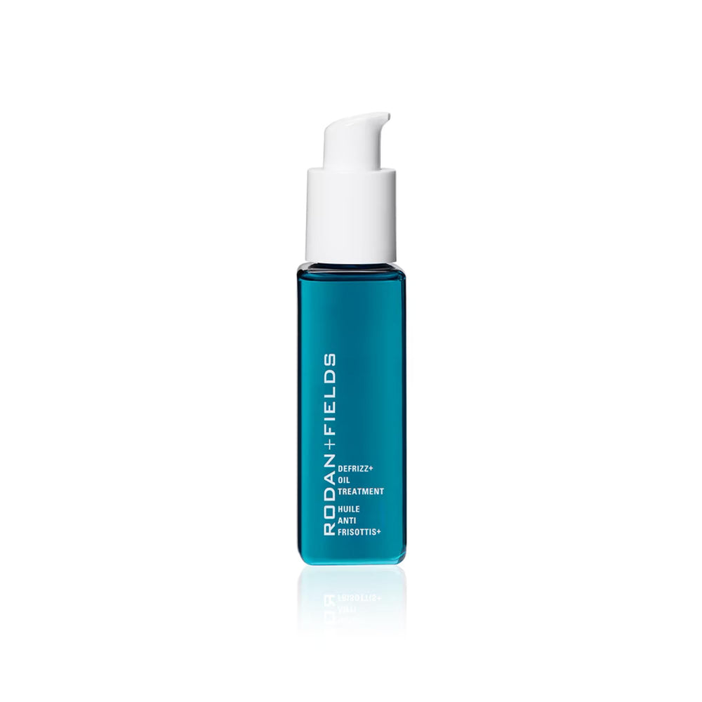 RODAN + FIELDS Defrizz Oil Treatment bottle closeup showing lightweight hydration