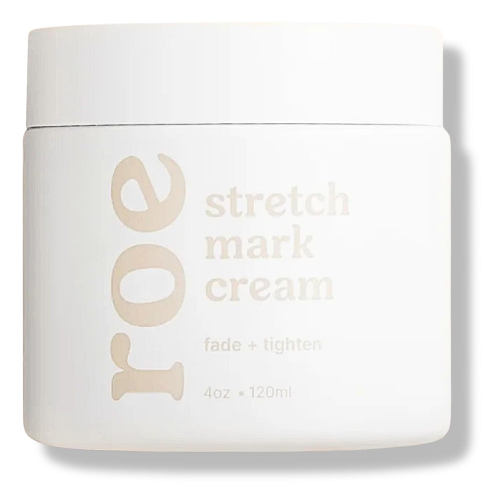 Roe Wellness Stretch Mark Cream on belly showing hydration for sensitive skin