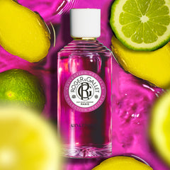 ROGER & GALLET Gingembre bottle side angle highlighting elegance and portability