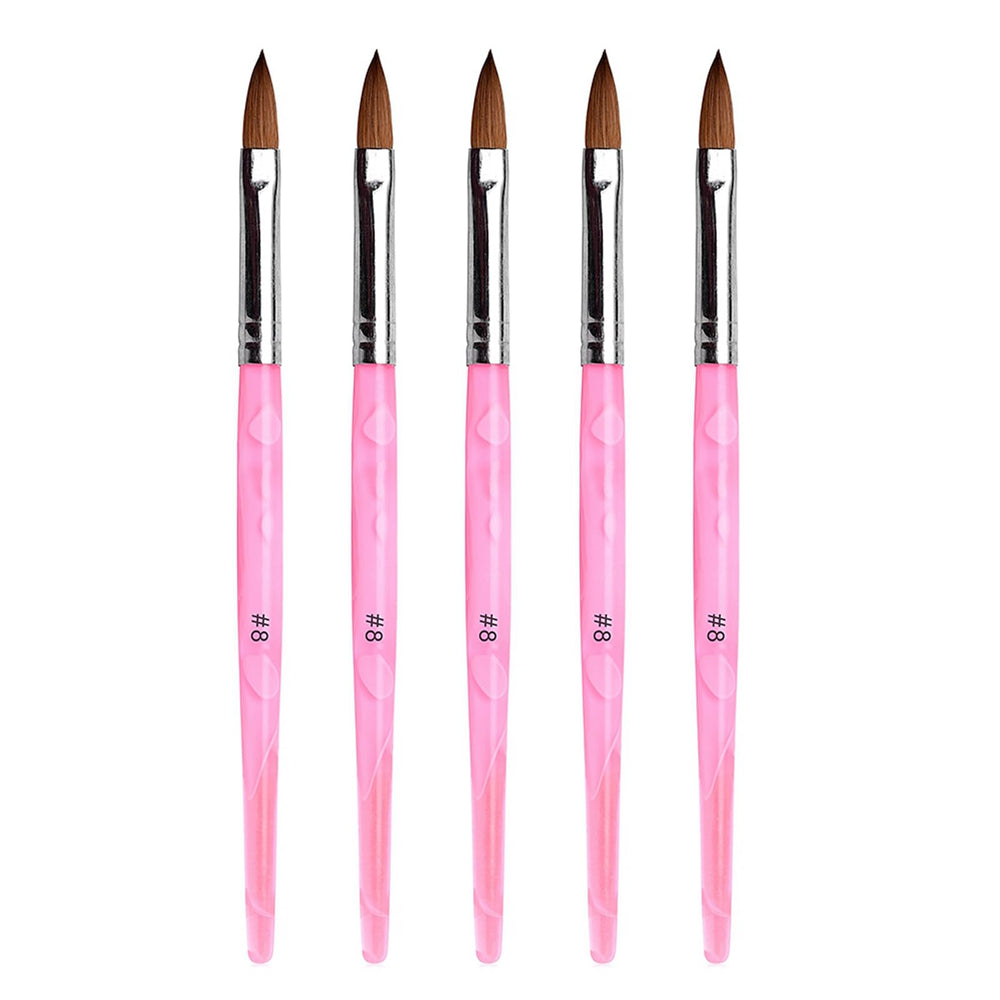 Rolabling Kolinsky sable nail art brush set showing fine tip for precise lines on nails.