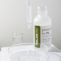 ROLANYIN Niacinamide serum pump closeup for easy dispensing and absorption