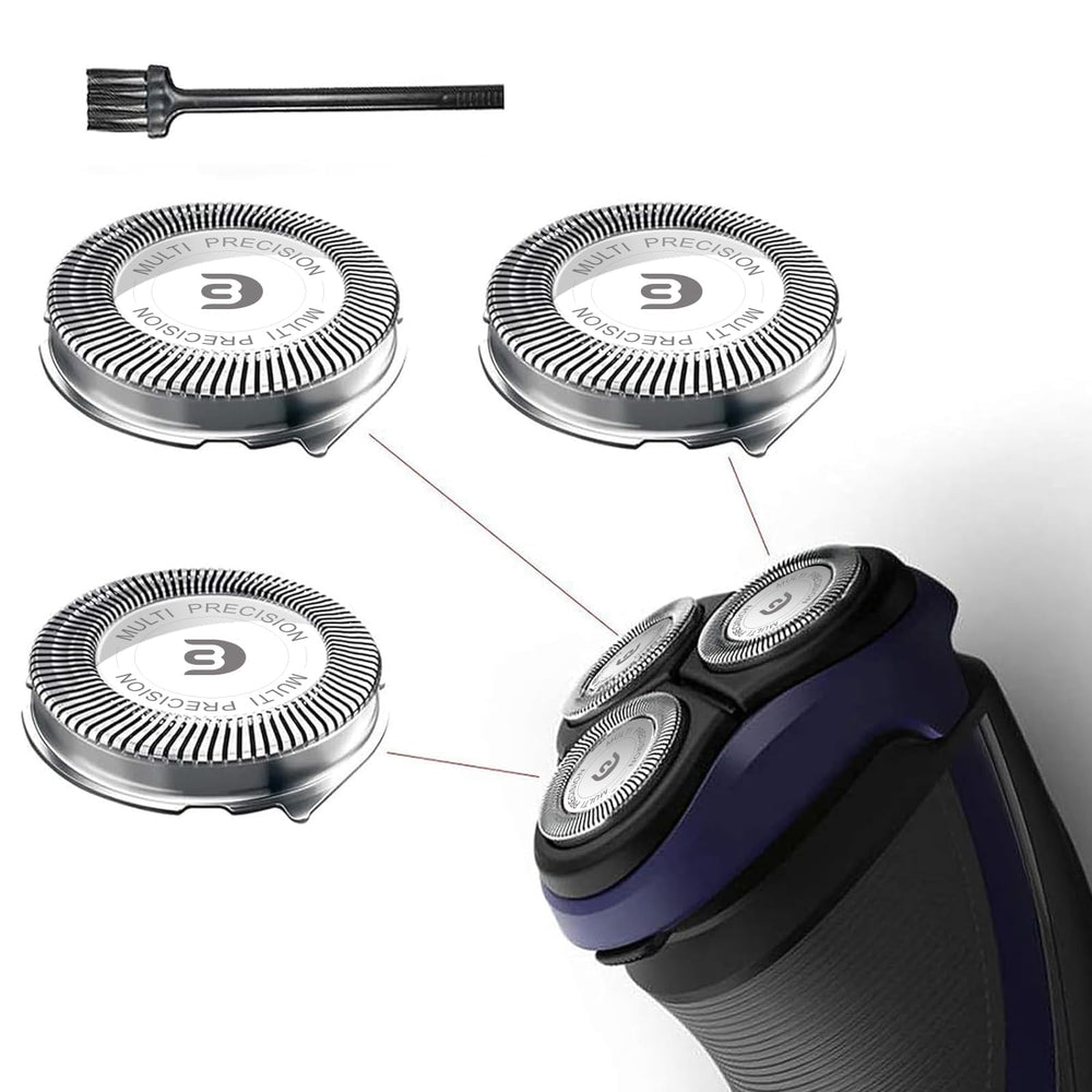 Rollingfit SH30 replacement head close-up showing skin-friendly design for Philips shavers.