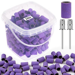 Rolybag sanding bands 240 grit purple, 200pcs, ideal for precise shaping and polishing nails.
