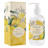 ROMIIE ZOI lotion bottle close-up shows Sicilian Lemon for light hydration
