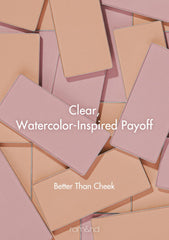 rom&nd Peach Chip swirl demonstrates buildable radiance for delicate cheek glow
