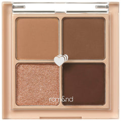 rom&nd Better than Eyes quad close-up showing velvety texture for daily looks