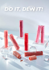 rom&nd DEWY·FUL Water Tint Salty Peach swatch reveals buildable vibrancy.