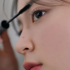 rom&nd HAN ALL FIX mascara L03 natural long hazel shade on lashes
