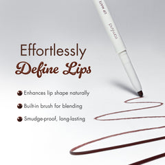 rom&nd Lip Mate Pencil 09 Plum Burgundy blending brush shows effortless edge softening.
