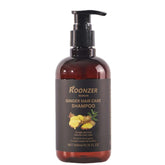 ROONZER Ginger Shampoo bottle showcases invigorating scent and ginger-infused formula