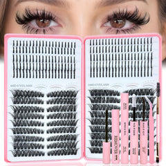 Rootoo lash clusters kit with dense 60d and 100d for fuller lashes