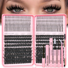 Rootoo Lash Clusters Kit packaging shows complete DIY set for easy home styling