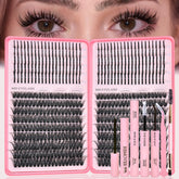 Rootoo Lash Clusters Kit tray display showing density options for fuller daily looks