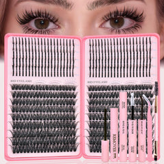 Rootoo Lash Clusters Kit tray display showing density options for fuller daily looks