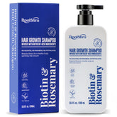 RootStim Biotin & Rosemary Shampoo bottle with sulfate-free formula for gentle cleansing.
