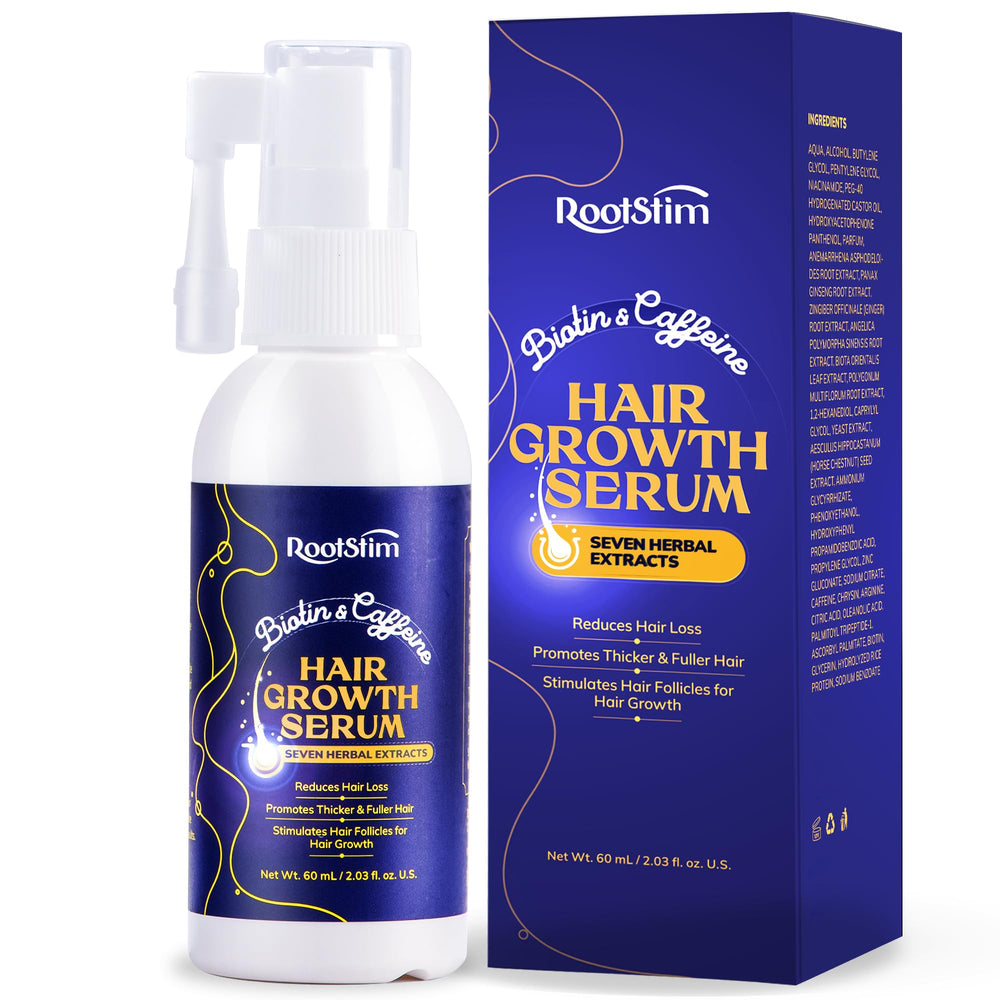 RootStim hair growth serum bottle for daily fuller looking hair