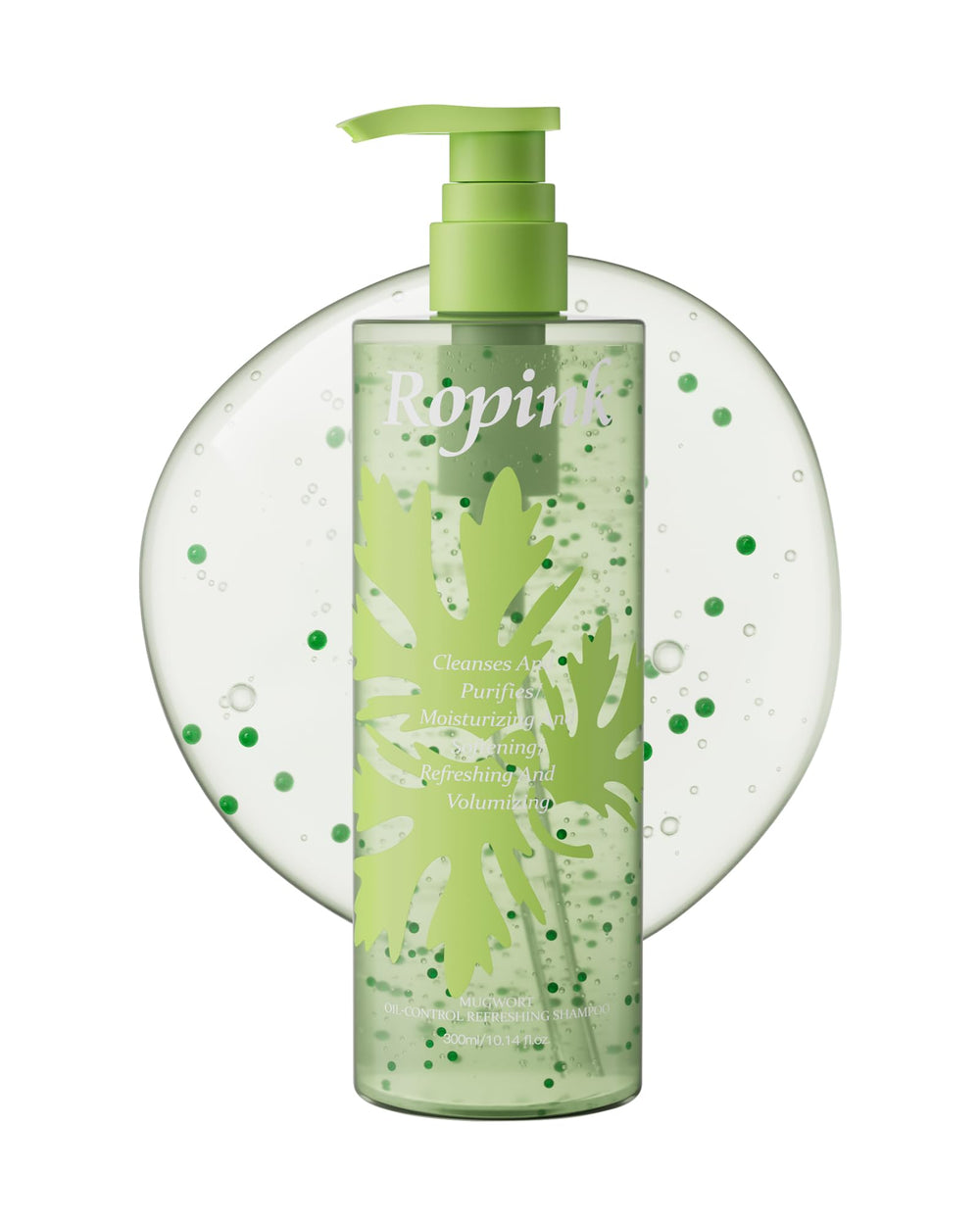 Ropink Mugwort Anti-Dandruff Shampoo bottle front with silicone-free formula for daily care.