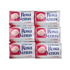 Rosa Venus pink bar soap six-pack for daily cleansing.