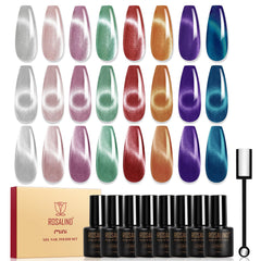 ROSALIND eight piece cateye set with magnet for dynamic diamond sparkle.