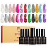 Rosalind Glitter Gel Nail Polish red glitter bottle for bold high-gloss nails