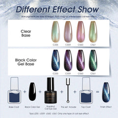 ROSALIND holographic 12-color cat-eye set adds dazzling shine to nails.