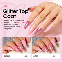 ROSALIND glitter top coat adds subtle sparkle over bare nails or color.