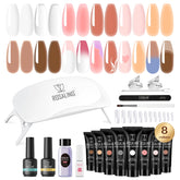 ROSALIND poly nail gel kit eight neon colors for versatile at-home manicures.