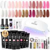 ROSALIND poly nail gel starter palette 14 colors for versatile at-home manicures.