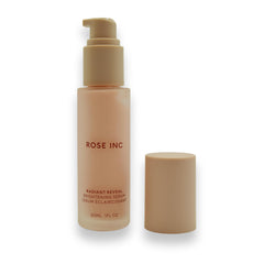 Rose Inc Radiant Reveal serum packaging on display highlighting luxurious brightening.