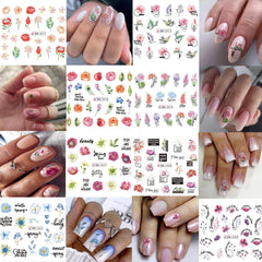Rosymormor nail art stickers featuring flowers and butterflies for vibrant nails.