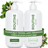 Routine Wellness anti-thinning set packaging for fuller-looking hair.