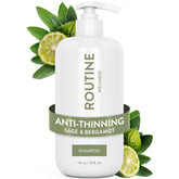 Routine Wellness Anti-Thinning Shampoo bottle showcases a clean label and color-safe formula.
