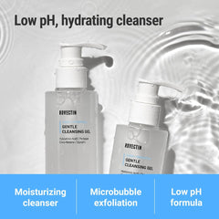 ROVECTIN Aqua Cleansing Gel bottle foaming gently to cleanse while preserving moisture.