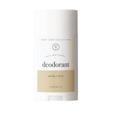 Rowe Casa Organics Vanilla and Mint deodorant bottle shows aluminum-free daily freshness.