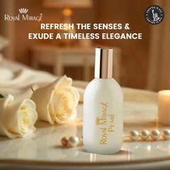Royal Mirage Pearl EDC middle notes of white violet and jasmine.