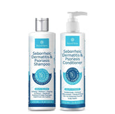 Roycederm shampoo bottle pour demonstrates easy, mess-free scalp treatment.