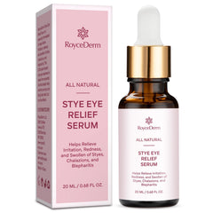 Roycederm Stye Eye Serum bottle front view for soothing eye comfort.