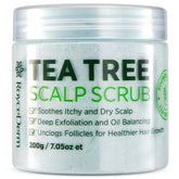 Roycederm Tea Tree Scalp Scrub bottle shown for refreshing scalp cleanse