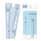 RtLvio Bikini Shaver dual-head design for precise grooming on sensitive areas.