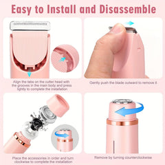 RtLvio Bikini Shaver waterproof cordless operation for wet or dry use.