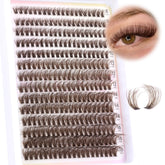 Ruairie brown lash clusters 280pcs pack – versatile for at-home volume looks.