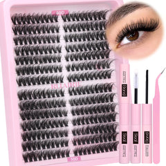 Ruairie lash clusters kit 280pcs for at-home DIY extensions