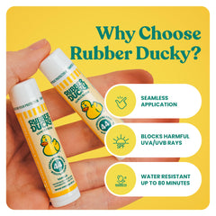 Rubber Ducky lip balm glide applies smoothly for quick reapplication