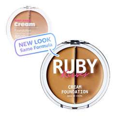 Ruby Kisses 3D Face Creator Foundation swatch demonstrates shade range and true tone color.
