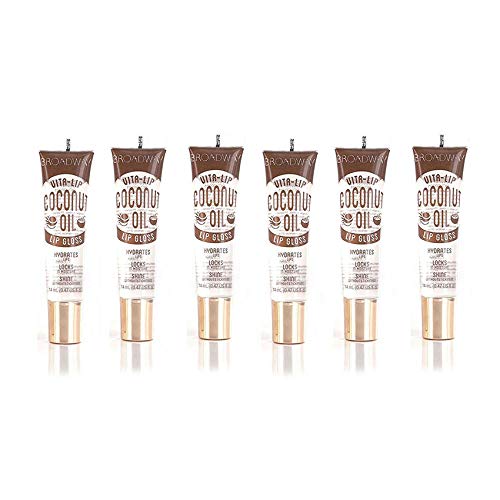 Ruby Kisses Broadway Vita-Lip Gloss bottle with coconut oil for deep hydration.