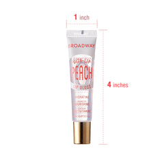Ruby Kisses Broadway Vita-Lip gloss peach tube on shelf in six-pack