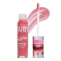 Ruby Kisses Dolly lip gloss being applied for a hydrating plump look