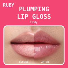 Ruby Kisses Dolly gloss in high-shine finish on lips