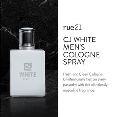 Rue 21 CJ White bottle close-up highlighting sleek design for easy handling.